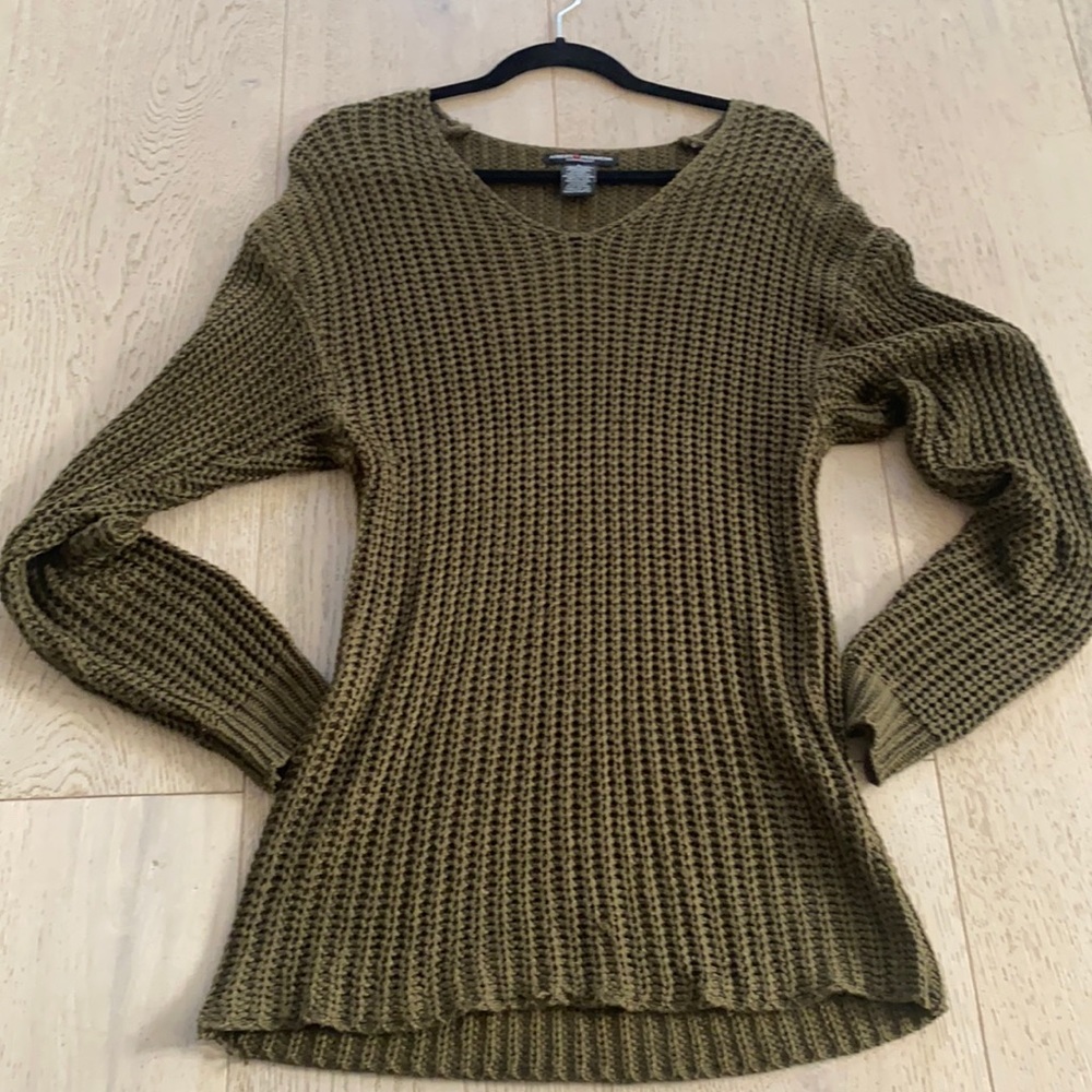Olive green knit sweater